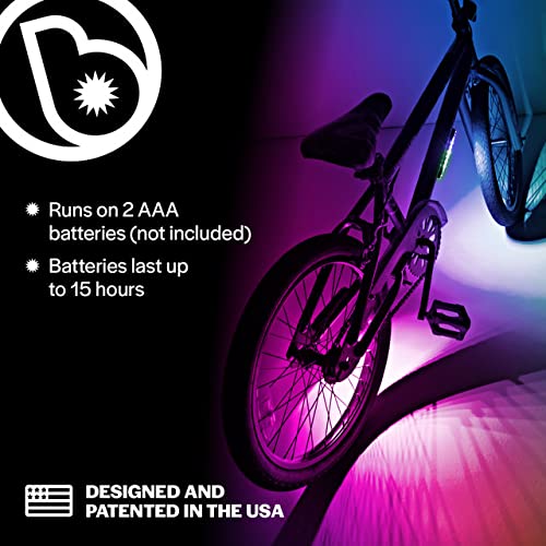 Brightz GoBrightz LED Bike Frame Light - Glowing Bike Underglow Light Bar for Night Riding - 4 Modes Flashing or Steady Glow - Cool Bicycle Lights for Kids, Teens & Adults - Be Cool, Be Safe, Be Seen