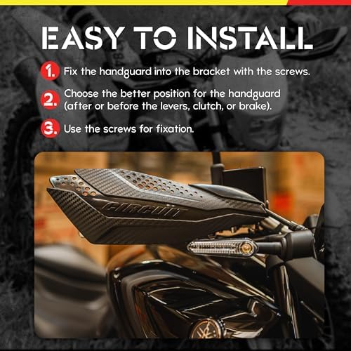 CIRCUIT equipment PM038-2D1 Motocross Handguards, Carbon/Black