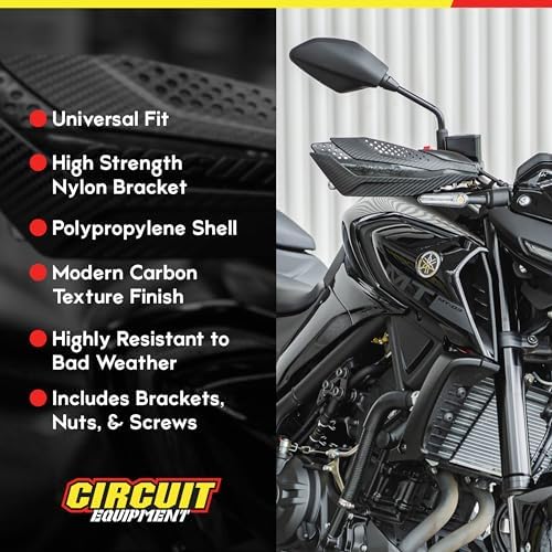 CIRCUIT equipment PM038-2D1 Motocross Handguards, Carbon/Black
