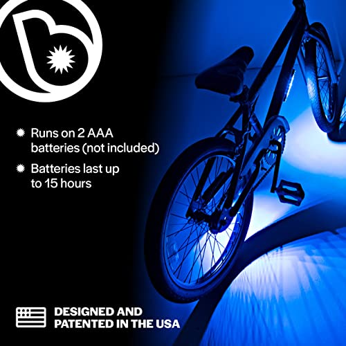 Brightz GoBrightz LED Bike Frame Light - Glowing Bike Underglow Light Bar for Night Riding - 4 Modes Flashing or Steady Glow - Cool Bicycle Lights for Kids, Teens & Adults - Be Cool, Be Safe, Be Seen