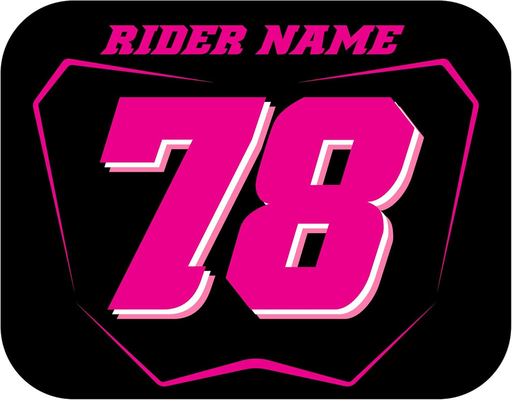 Number Plate Decal Stickers, Multiple Designs with Custom Name, Number, Size & Colors, Set of 3