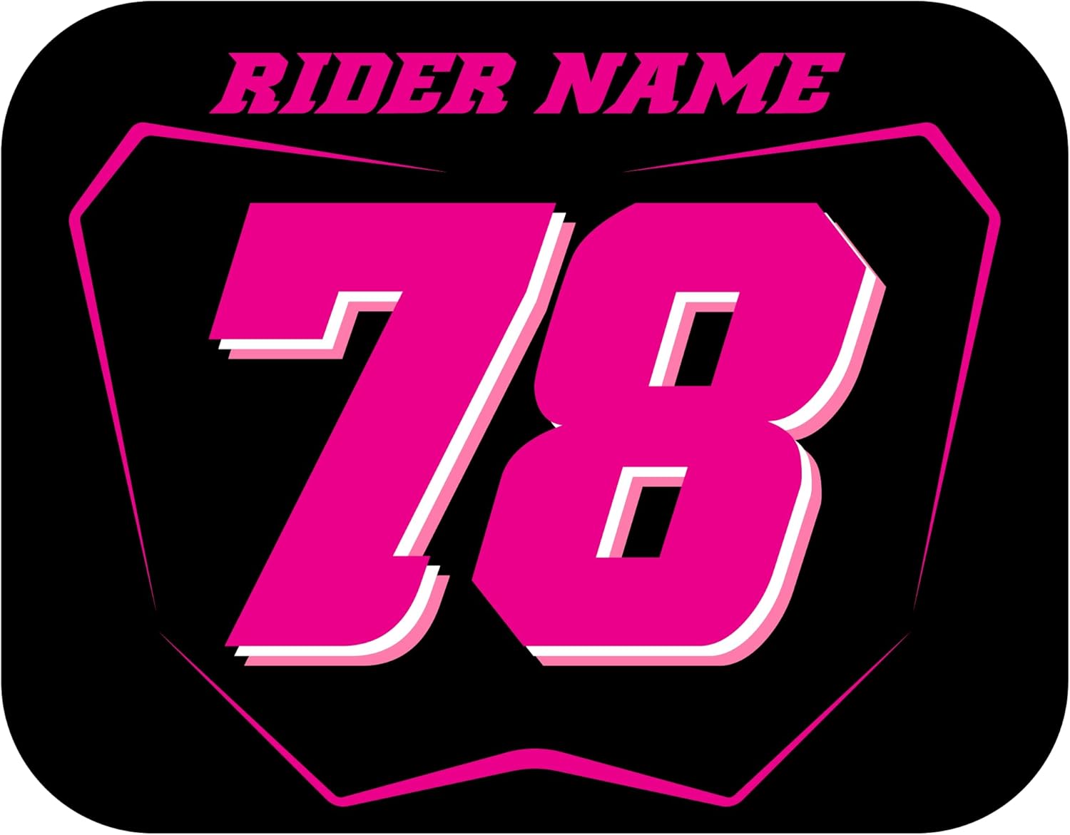 Number Plate Decal Stickers, Multiple Designs with Custom Name, Number, Size & Colors, Set of 3