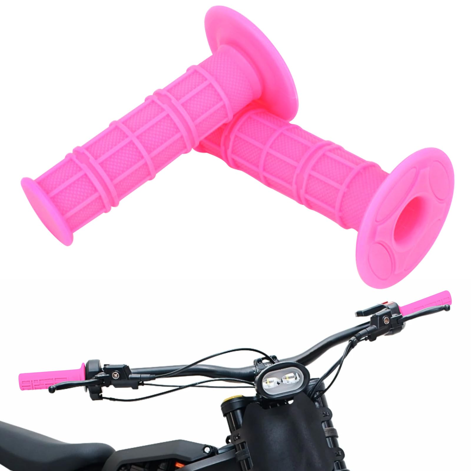 Dirt Bike Handlebar Grips 7/8" Rubber Handle Grip Universal for Sur Ron Surron LBX Talaria Sting R MX3/R MX4 MX5 Talaria X3 XXX E-Ride Pro SR S SS 2.0 3.0 Ventus One Electric Dirt Bike Black