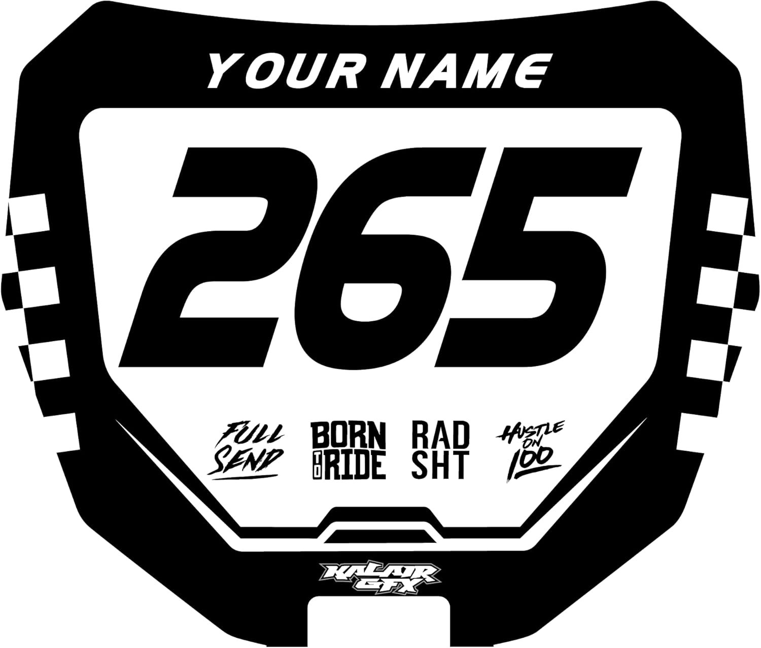 Custom ODI DH Electric Bike Number Plate Decal - Personalized Racing Graphics with Your Name & Number, Surron Multicolored Eye-catching Plate Design Decals,Plastics NOT Included.
