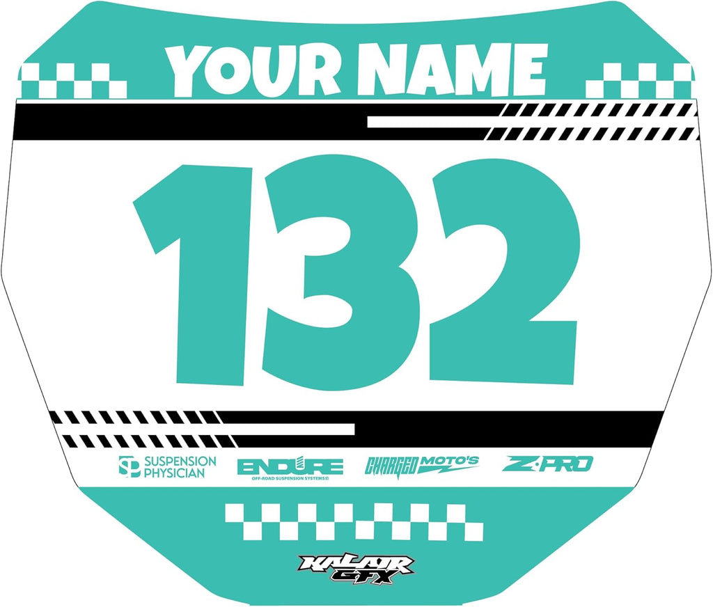 Custom ODI DH Electric Bike Number Plate Decal - Personalized Racing Graphics with Your Name & Number, Surron Multicolored Eye-catching Plate Design Decals.
