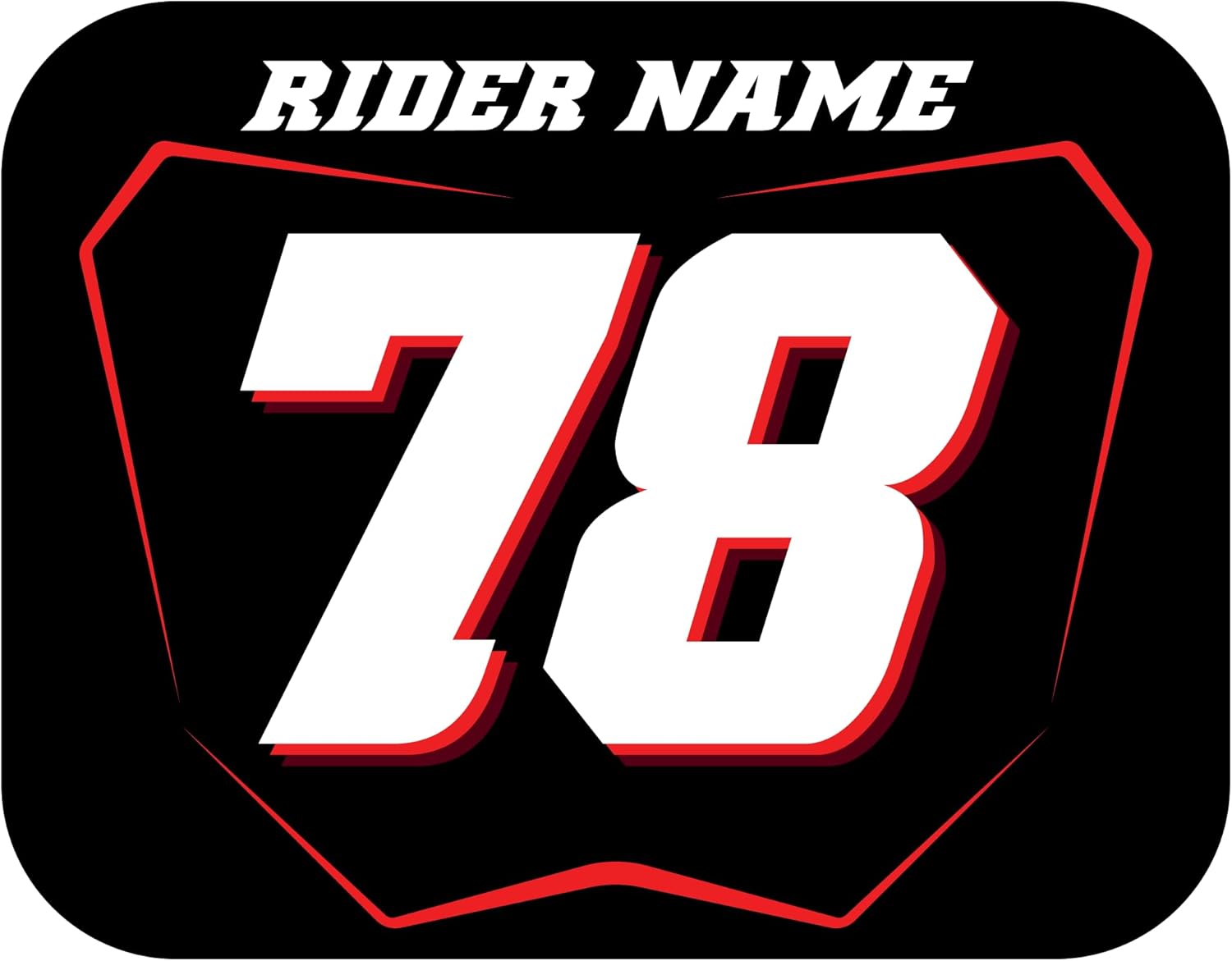 Number Plate Decal Stickers, Multiple Designs with Custom Name, Number, Size & Colors, Set of 3