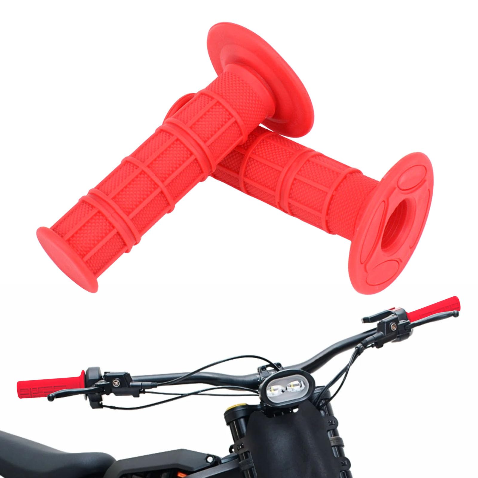 Dirt Bike Handlebar Grips 7/8" Rubber Handle Grip Universal for Sur Ron Surron LBX Talaria Sting R MX3/R MX4 MX5 Talaria X3 XXX E-Ride Pro SR S SS 2.0 3.0 Ventus One Electric Dirt Bike Black