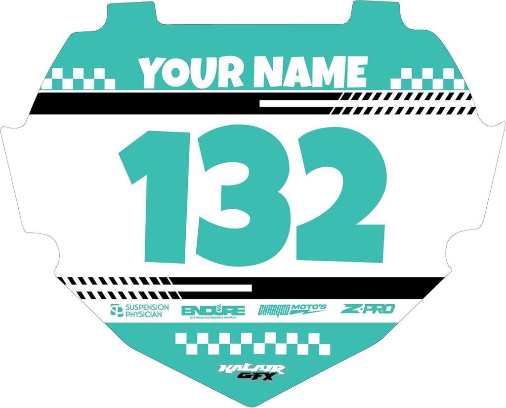 Custom BMX Box Two Number Plate Decals - Personalize Your Racing Graphics with Your Name & Number, Multicolored Outstanding Designs, Fits Box Two Plates, Junior and Senior Sizes.