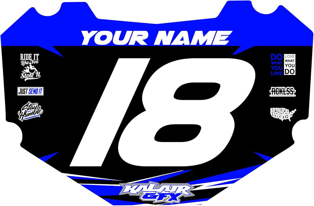 Custom STACYC Bike Number Plate Decal - Personalized Racing Graphics with Your Name & Number, Stacyc Fit Multicolored Eye-catching Plate Design Decals, Plastics NOT Included.