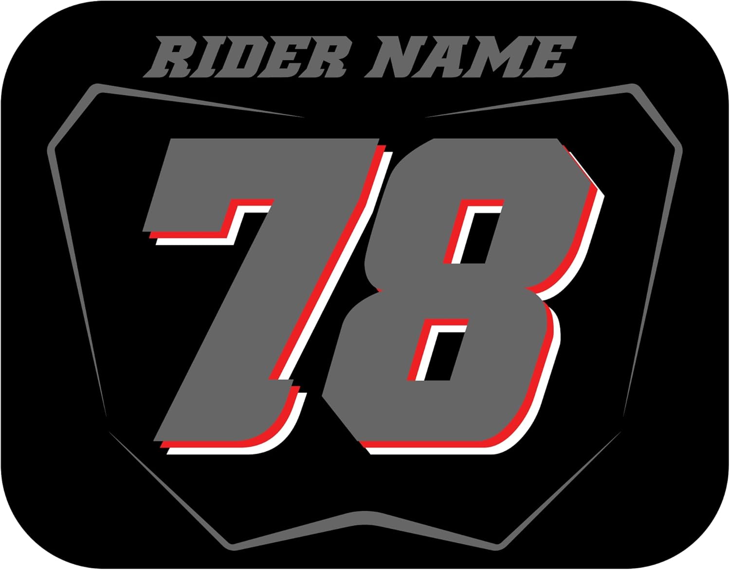 Number Plate Decal Stickers, Multiple Designs with Custom Name, Number, Size & Colors, Set of 3