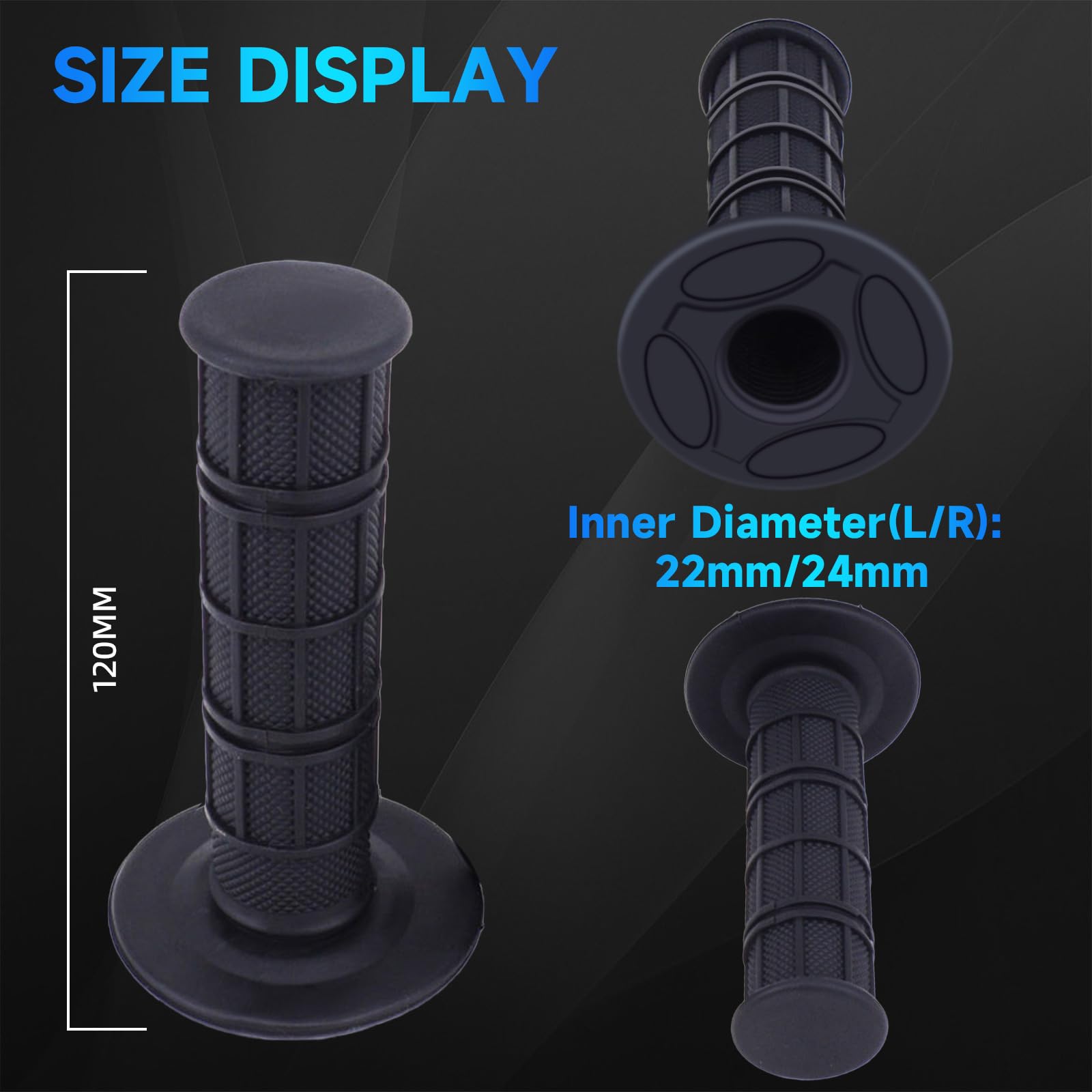 Dirt Bike Handlebar Grips 7/8" Rubber Handle Grip Universal for Sur Ron Surron LBX Talaria Sting R MX3/R MX4 MX5 Talaria X3 XXX E-Ride Pro SR S SS 2.0 3.0 Ventus One Electric Dirt Bike Black