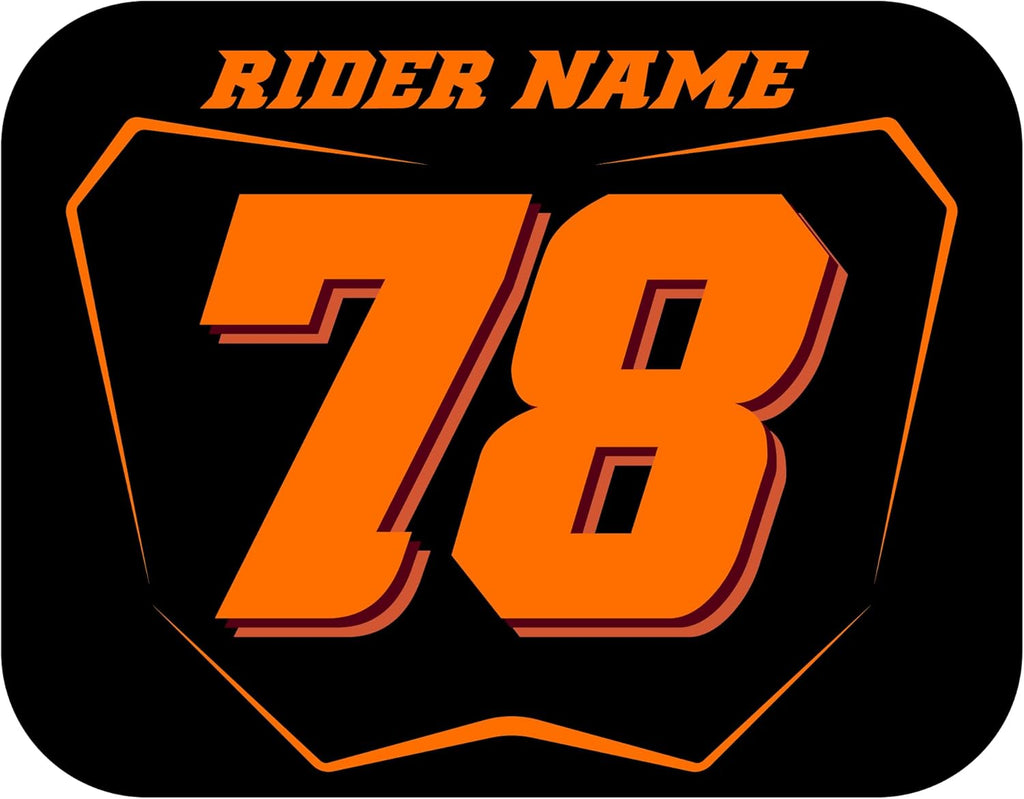 Number Plate Decal Stickers, Multiple Designs with Custom Name, Number, Size & Colors, Set of 3