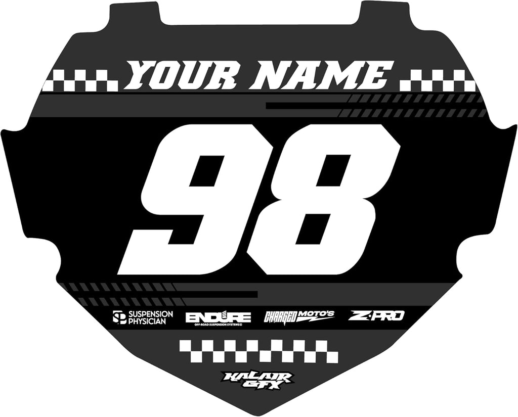 Custom BMX Box Two Number Plate Decals - Personalize Your Racing Graphics with Your Name & Number, Multicolored Outstanding Designs, Fits Box Two Plates, Junior and Senior Sizes.