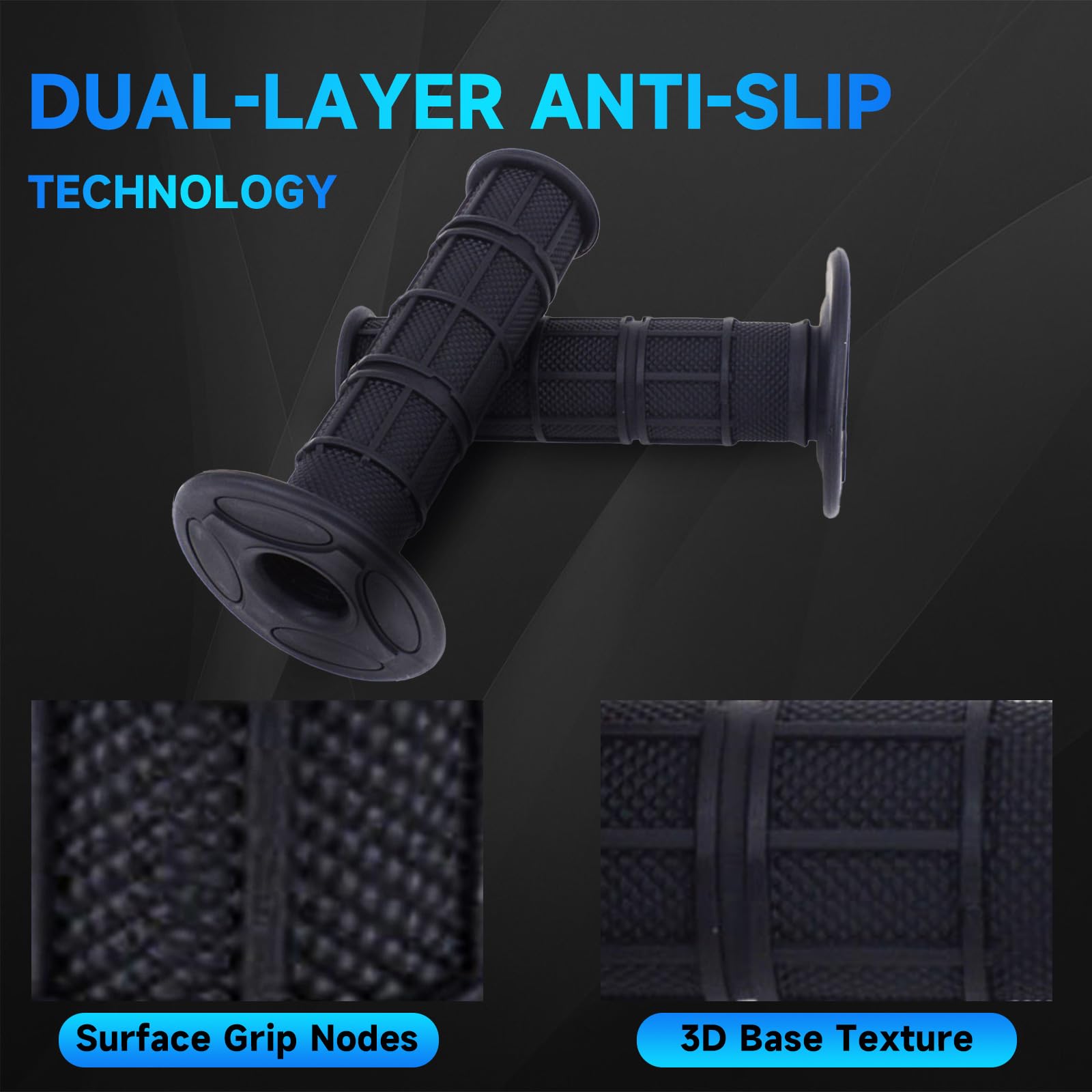 Dirt Bike Handlebar Grips 7/8" Rubber Handle Grip Universal for Sur Ron Surron LBX Talaria Sting R MX3/R MX4 MX5 Talaria X3 XXX E-Ride Pro SR S SS 2.0 3.0 Ventus One Electric Dirt Bike Black