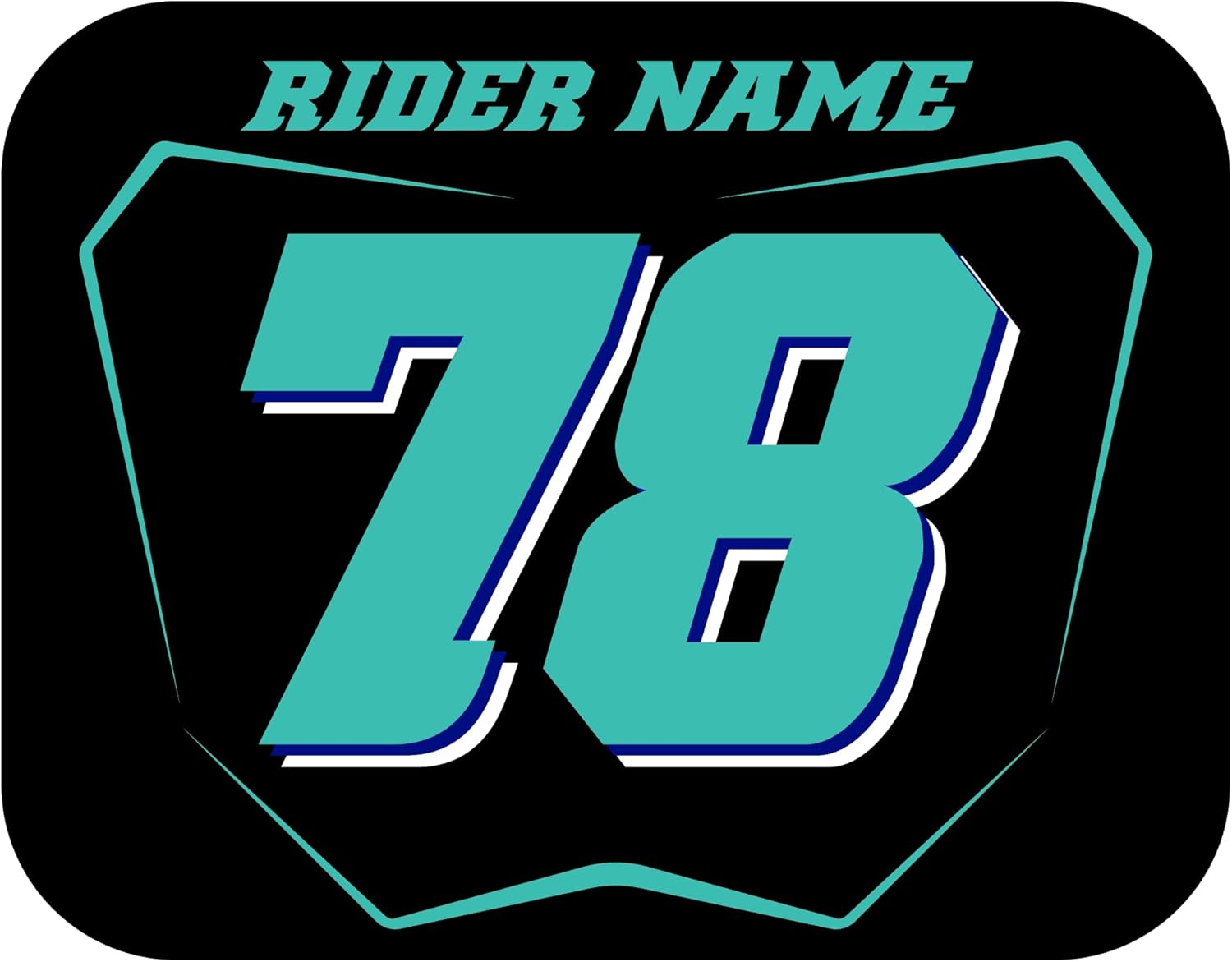 Number Plate Decal Stickers, Multiple Designs with Custom Name, Number, Size & Colors, Set of 3