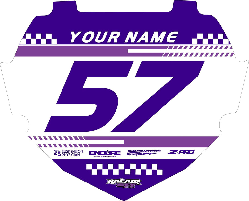 Custom BMX Box Two Number Plate Decals - Personalize Your Racing Graphics with Your Name & Number, Multicolored Outstanding Designs, Fits Box Two Plates, Junior and Senior Sizes.
