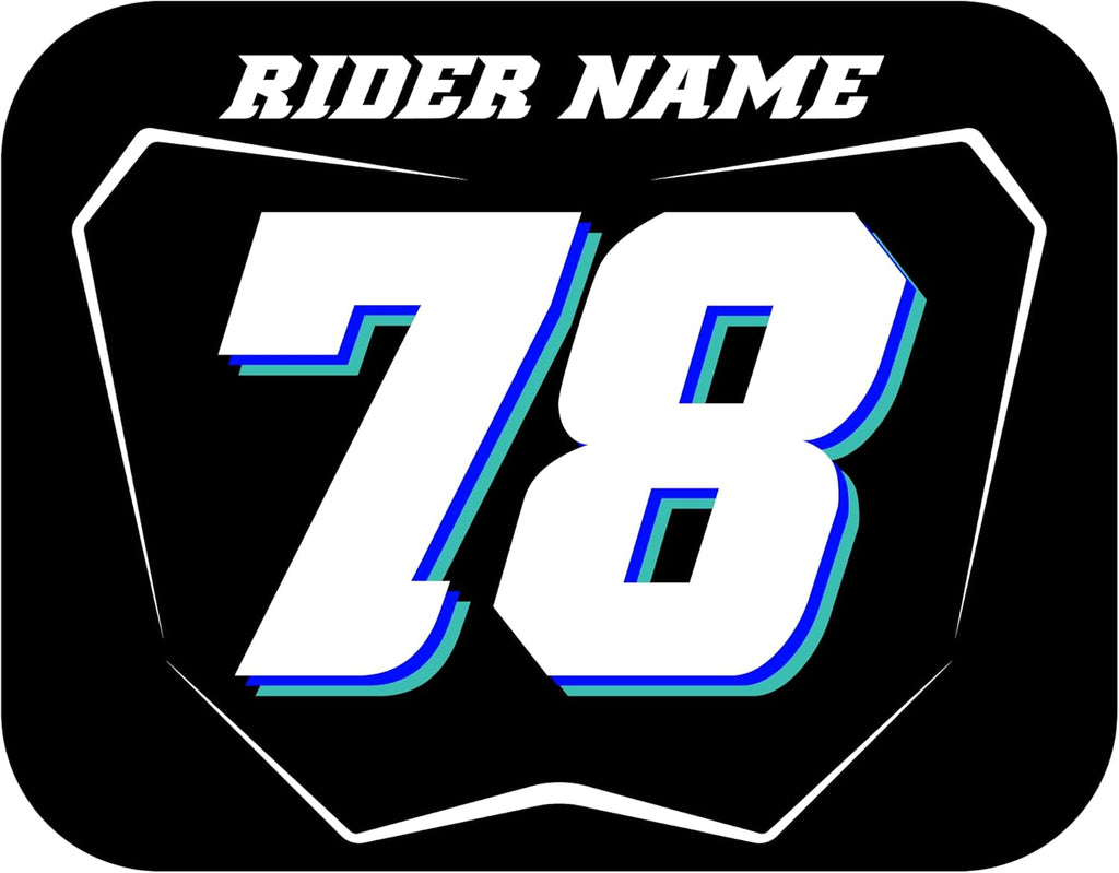 Number Plate Decal Stickers, Multiple Designs with Custom Name, Number, Size & Colors, Set of 3