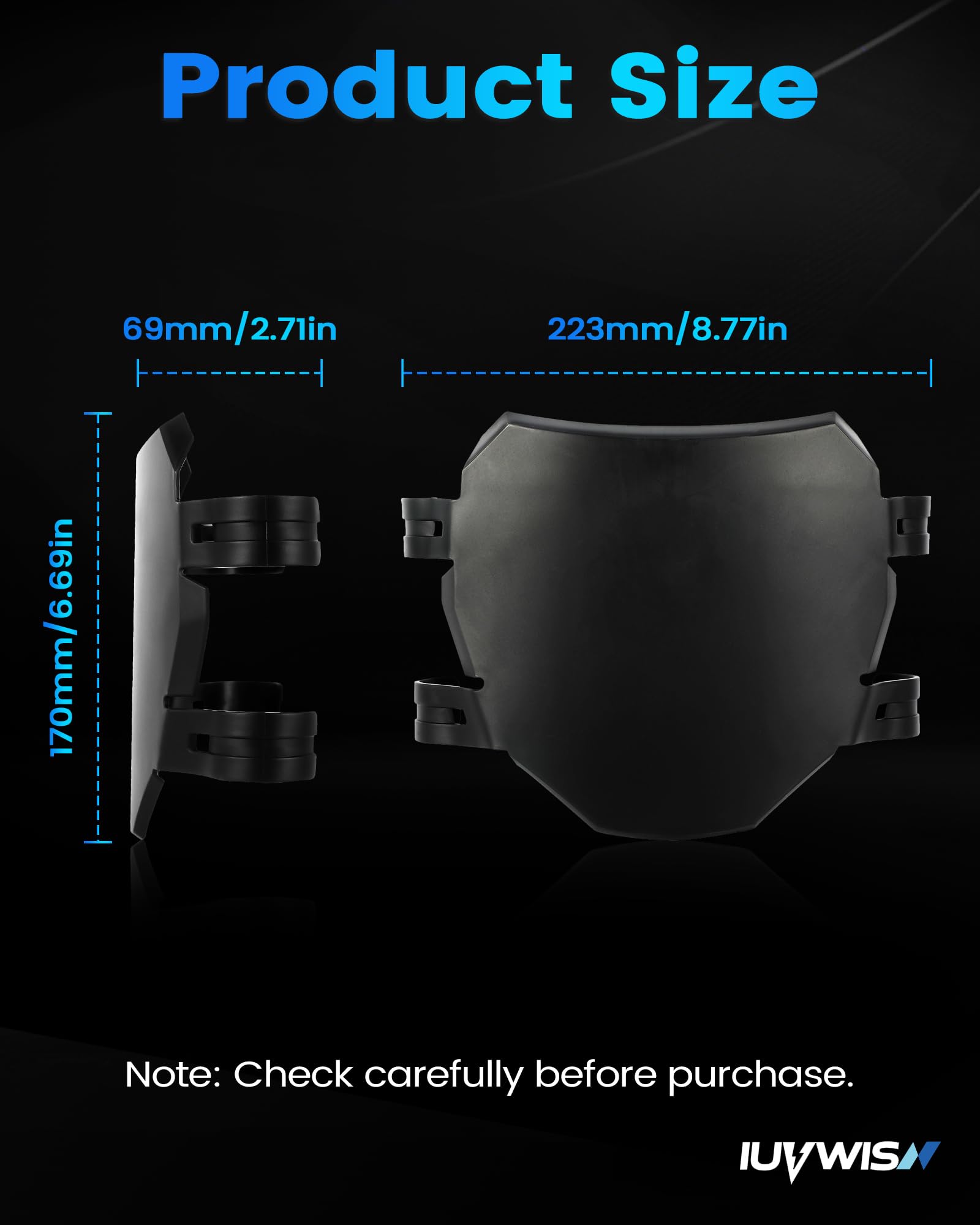 Electric Bike Number Plate E Bike Front Plate Compatible Fit for Ridstar Q20 Tuttio Soleil 01 Super 73 S1 S2 Y1 RX Macfox EBike Electric Commuter Mountain Bike Black