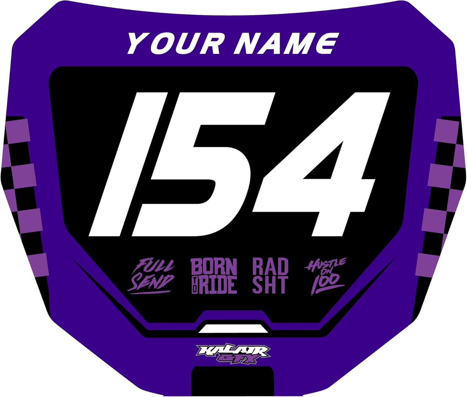 Custom ODI DH Electric Bike Number Plate Decal - Personalized Racing Graphics with Your Name & Number, Surron Multicolored Eye-catching Plate Design Decals,Plastics NOT Included.