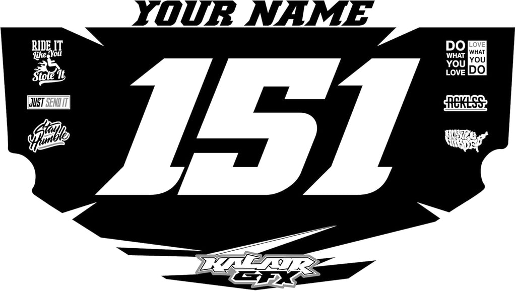 Custom STACYC Bike Number Plate Decal - Personalized Racing Graphics with Your Name & Number, Stacyc Fit Multicolored Eye-catching Plate Design Decals, Plastics NOT Included.
