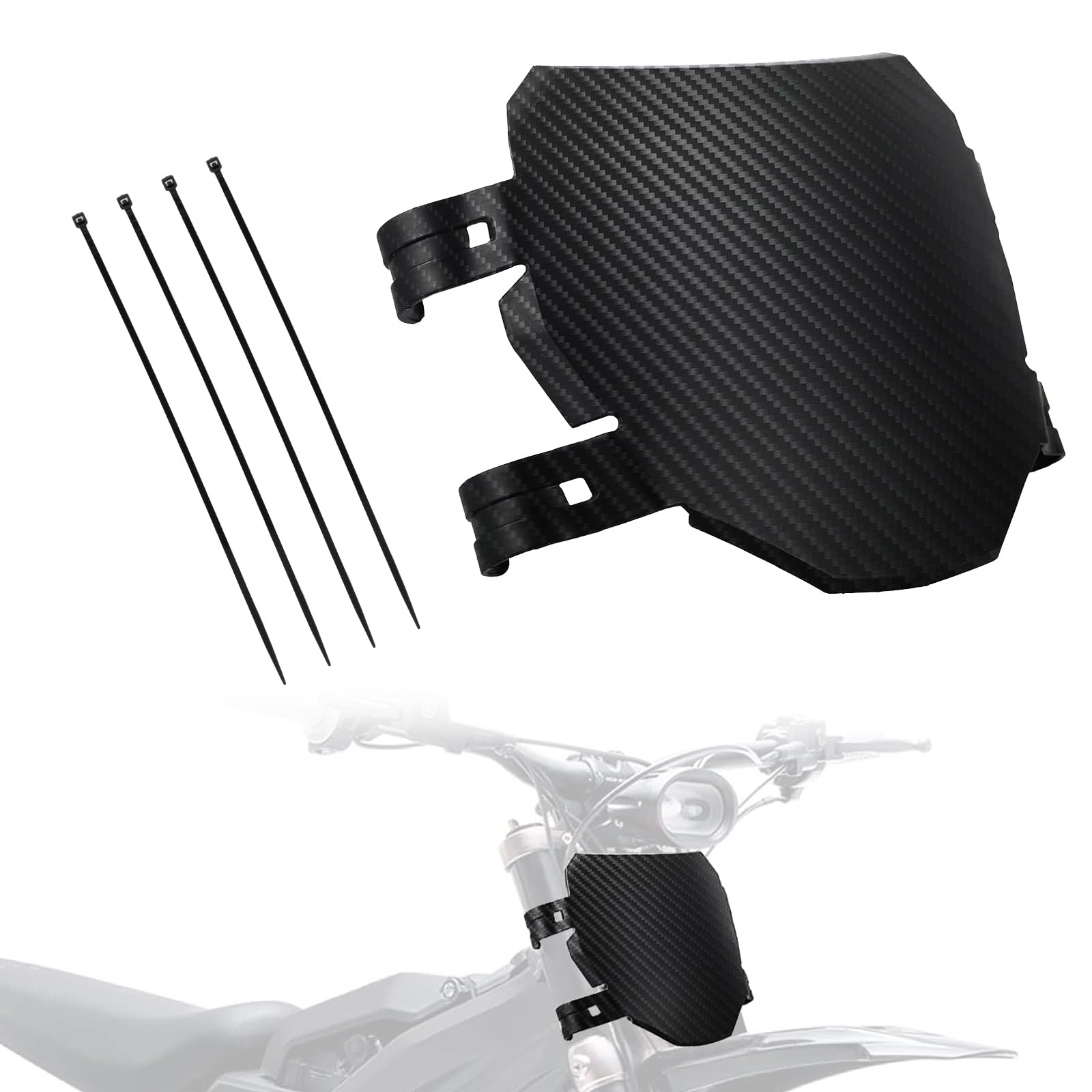 Electric Dirt Bike Number Plate Front License for Surron LBX Tutti Soleil 01 Yozma IN10 Talaria Sting MX3/R MX4 MX5 XXX eRide Pro SR S SS 2.0 3.0 Rawrr Mantis Ebox Dragster ETM RTR Black