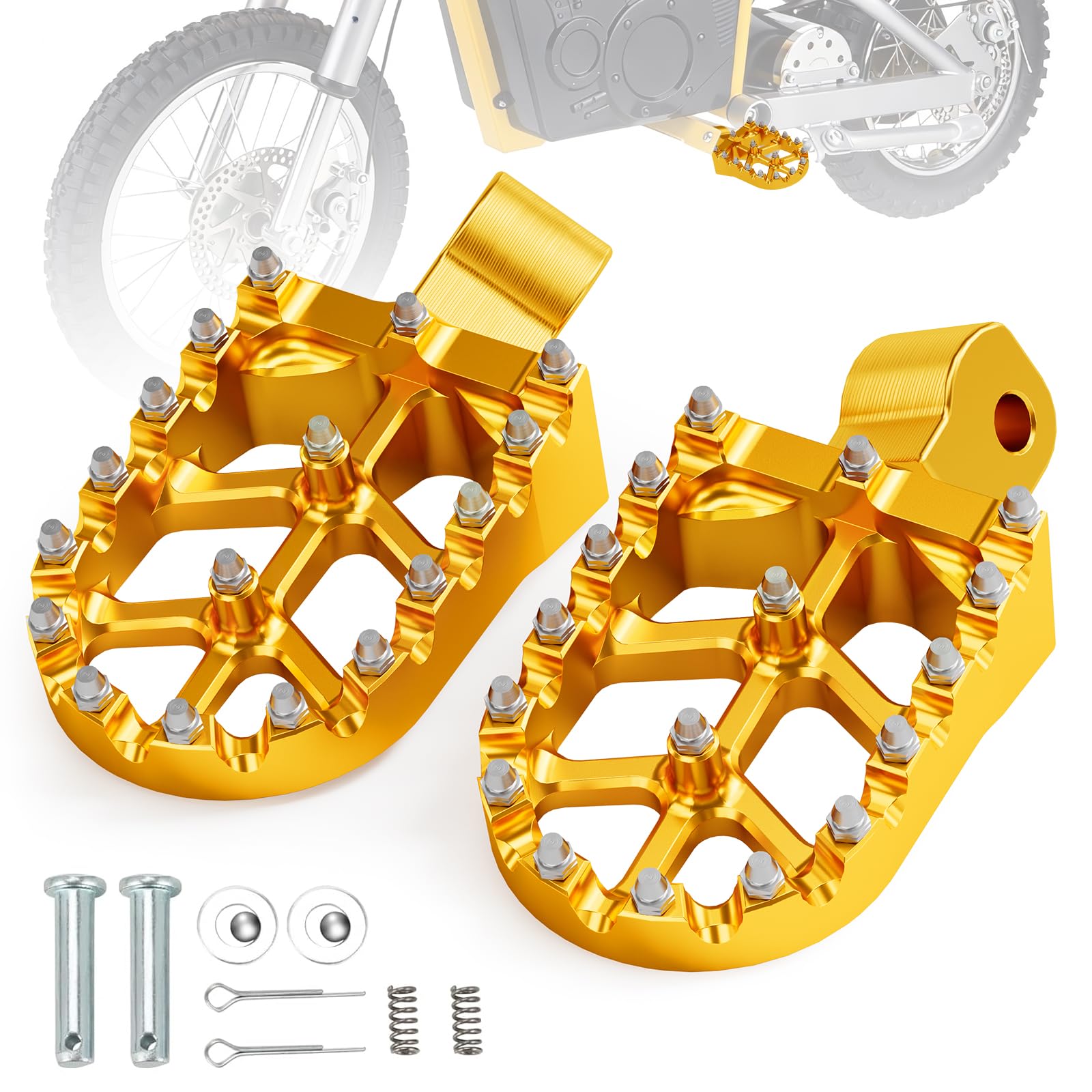 Dirt Bike Foot Pegs Footpegs Rest Pedal CNC for MX 650 500 MX650 MX500 SX500 MX350 Electric Dirt Bike Black