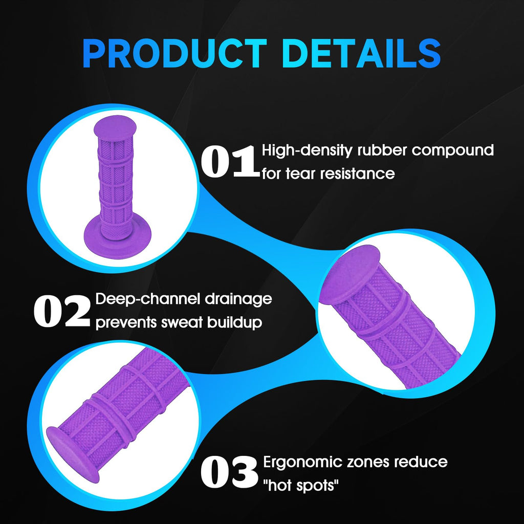 Dirt Bike Handlebar Grips 7/8" Rubber Handle Grip Universal for Sur Ron Surron LBX Talaria Sting R MX3/R MX4 MX5 Talaria X3 XXX E-Ride Pro SR S SS 2.0 3.0 Ventus One Electric Dirt Bike Black