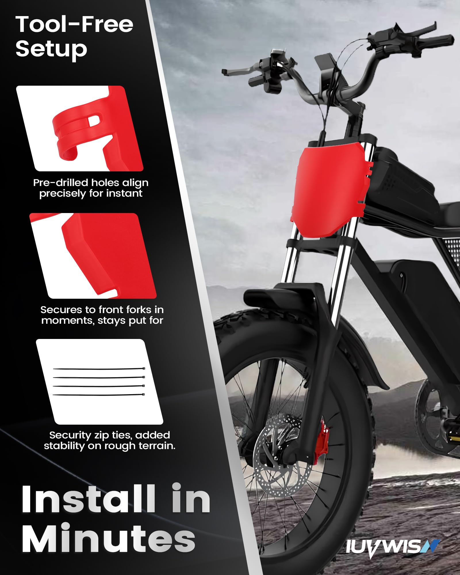 Electric Bike Number Plate E Bike Front Plate Compatible Fit for Ridstar Q20 Tuttio Soleil 01 Super 73 S1 S2 Y1 RX Macfox EBike Electric Commuter Mountain Bike Black