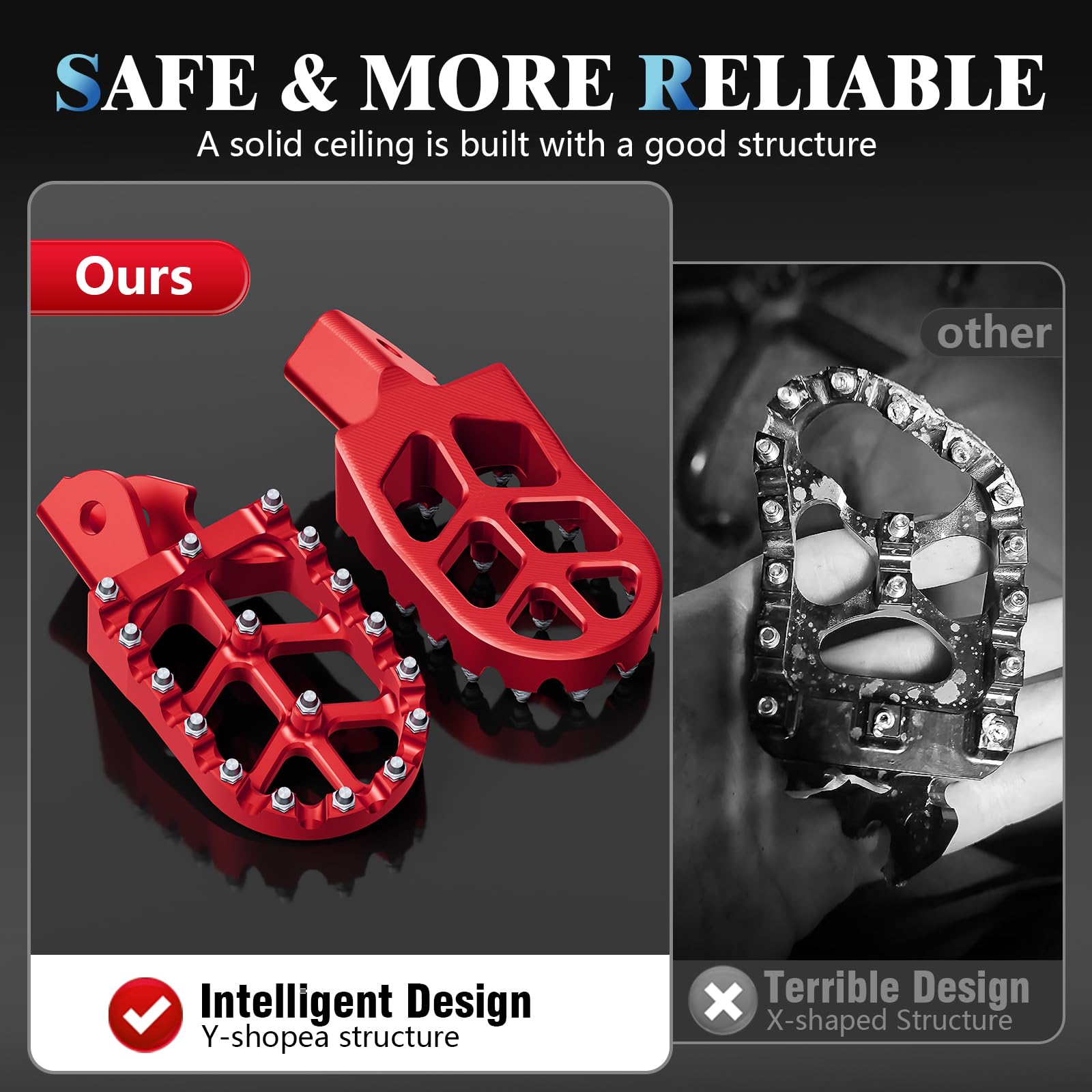 Electric Dirt Bike Wider Foot Pegs Footpegs CNC for Surron Sur Ron LBX ERide Pro SS 2.0 3.0 E-Ride Pro SR/S 79Bike Falcon GT Ventus One Black