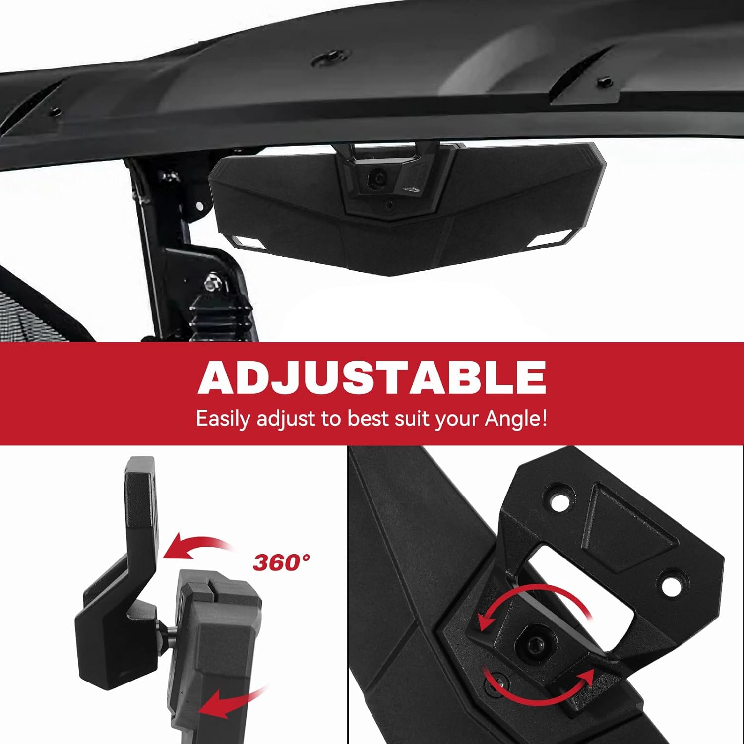 UTV Polaris RZR Rear View Mirror - Compatible with Polaris RZR PRO XP/XP 4, Trail, Turbo R - Center Convex Mirror - Part # 2883763