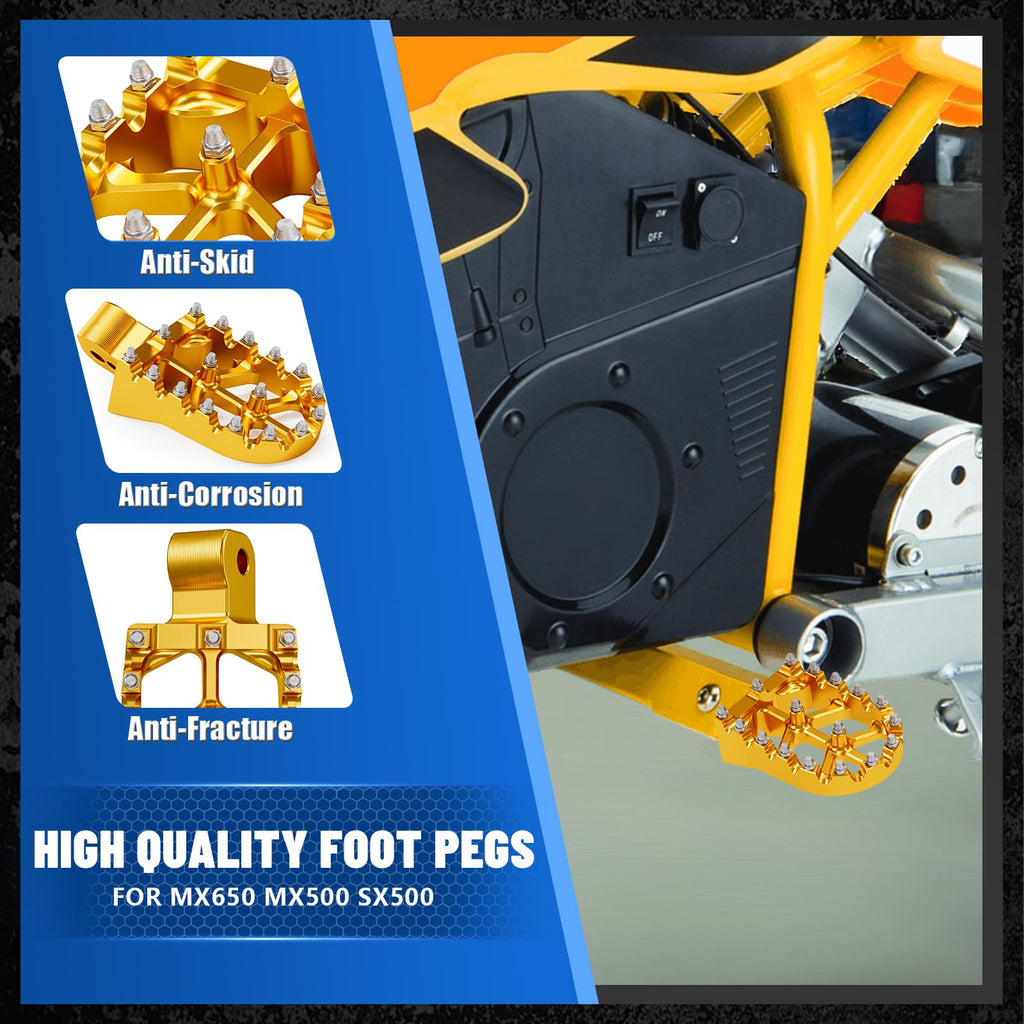 Dirt Bike Foot Pegs Footpegs Rest Pedal CNC for MX 650 500 MX650 MX500 SX500 MX350 Electric Dirt Bike Black