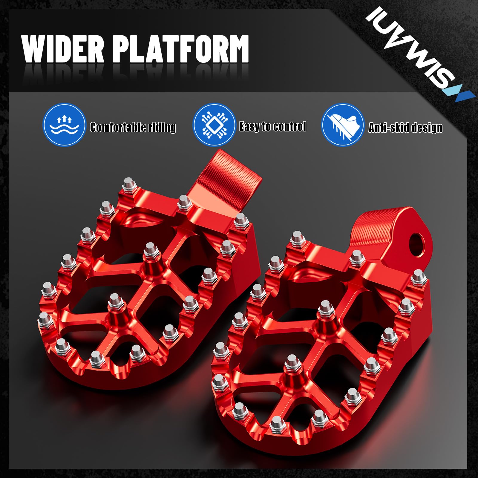 Dirt Bike Foot Pegs Footpegs Rest Pedal CNC for MX 650 500 MX650 MX500 SX500 MX350 Electric Dirt Bike Black