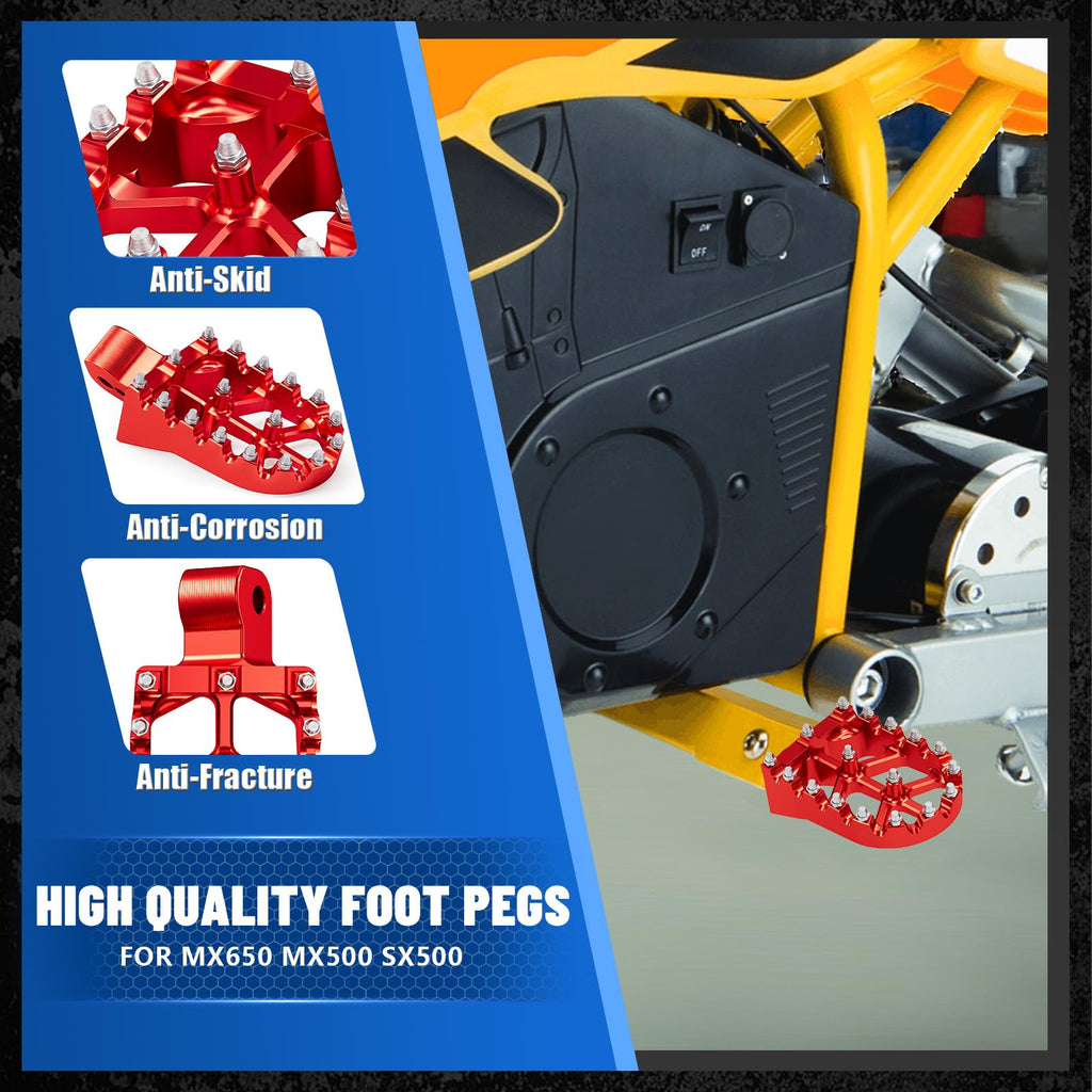 Dirt Bike Foot Pegs Footpegs Rest Pedal CNC for MX 650 500 MX650 MX500 SX500 MX350 Electric Dirt Bike Black