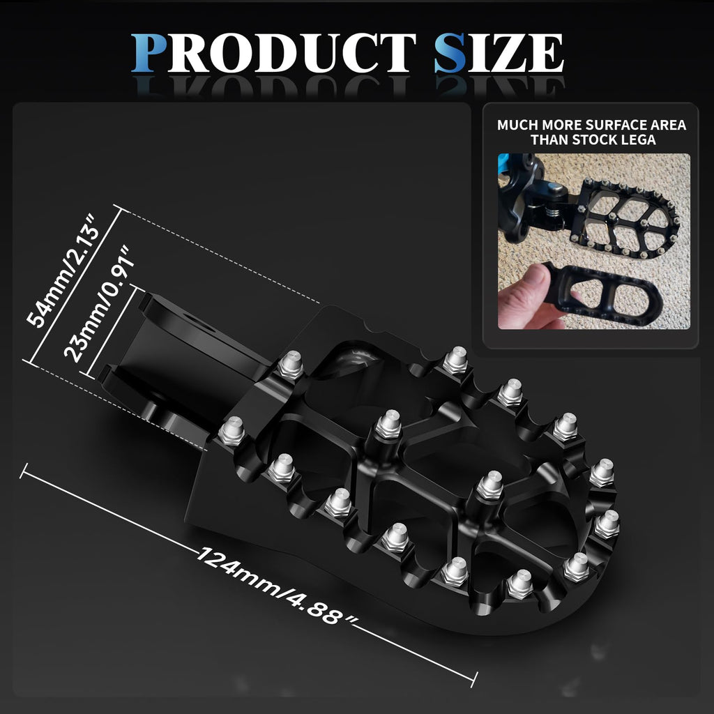 Electric Dirt Bike Wider Foot Pegs Footpegs CNC for Surron Sur Ron LBX ERide Pro SS 2.0 3.0 E-Ride Pro SR/S 79Bike Falcon GT Ventus One Black