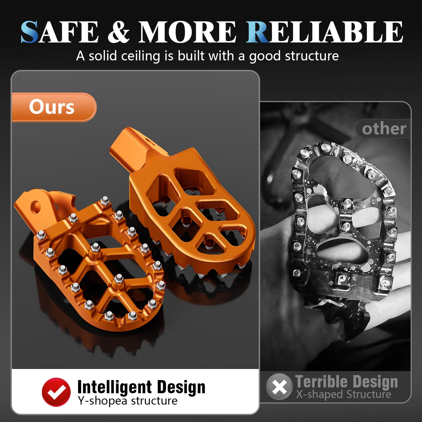 Electric Dirt Bike Wider Foot Pegs Footpegs CNC for Surron Sur Ron LBX ERide Pro SS 2.0 3.0 E-Ride Pro SR/S 79Bike Falcon GT Ventus One Black