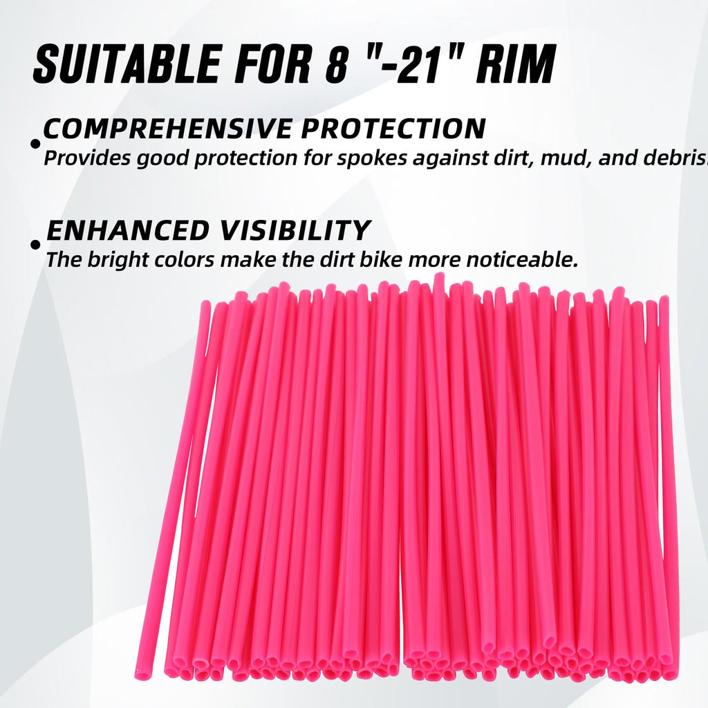 Motorcycle Spoke Skins,Spoke Covers Wheel Wraps Universal for CRF 50 50F CRF 110 CRF125F CRF100F CRF150R CRF250R XR150L TRX 125 8"-21" Rim Dirt Pit Bike ATV Red