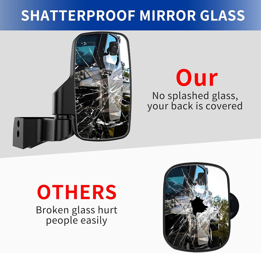 Ranger Door Mounted Side Mirrors for any Polaris Ranger, TXZSXS Ranger Side Mirrors Compatible with 2018-2023 Polaris Ranger CREW SP XP 570 1000 and 2019-2024 Commercial Pro XD 2000G 4000D (Full Door)