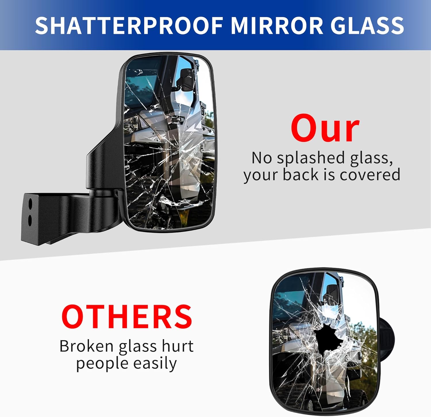 Ranger Door Mounted Side Mirrors for any Polaris Ranger, TXZSXS Ranger Side Mirrors Compatible with 2018-2023 Polaris Ranger CREW SP XP 570 1000 and 2019-2024 Commercial Pro XD 2000G 4000D (Full Door)