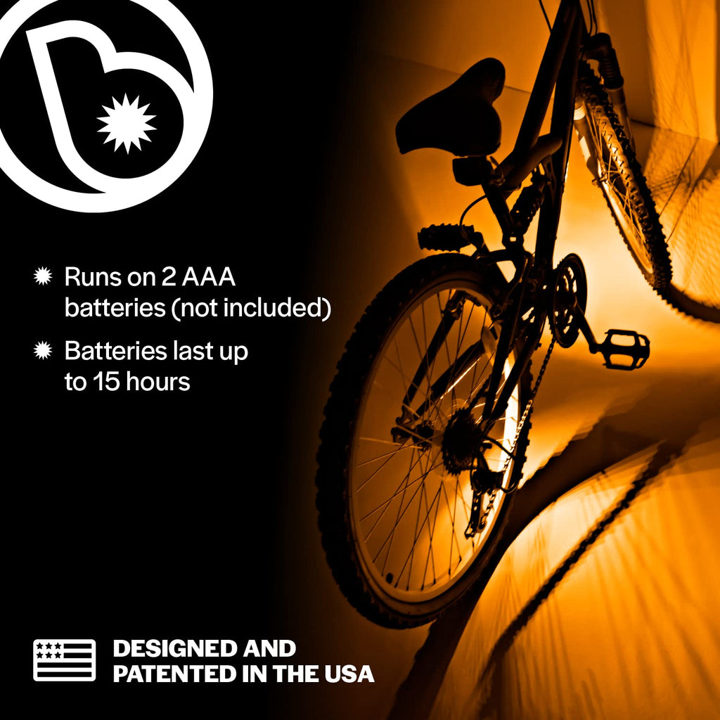 Brightz GoBrightz LED Bike Frame Light - Glowing Bike Underglow Light Bar for Night Riding - 4 Modes Flashing or Steady Glow - Cool Bicycle Lights for Kids, Teens & Adults - Be Cool, Be Safe, Be Seen