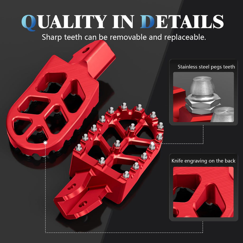 Electric Dirt Bike Wider Foot Pegs Footpegs CNC for Surron Sur Ron LBX ERide Pro SS 2.0 3.0 E-Ride Pro SR/S 79Bike Falcon GT Ventus One Black