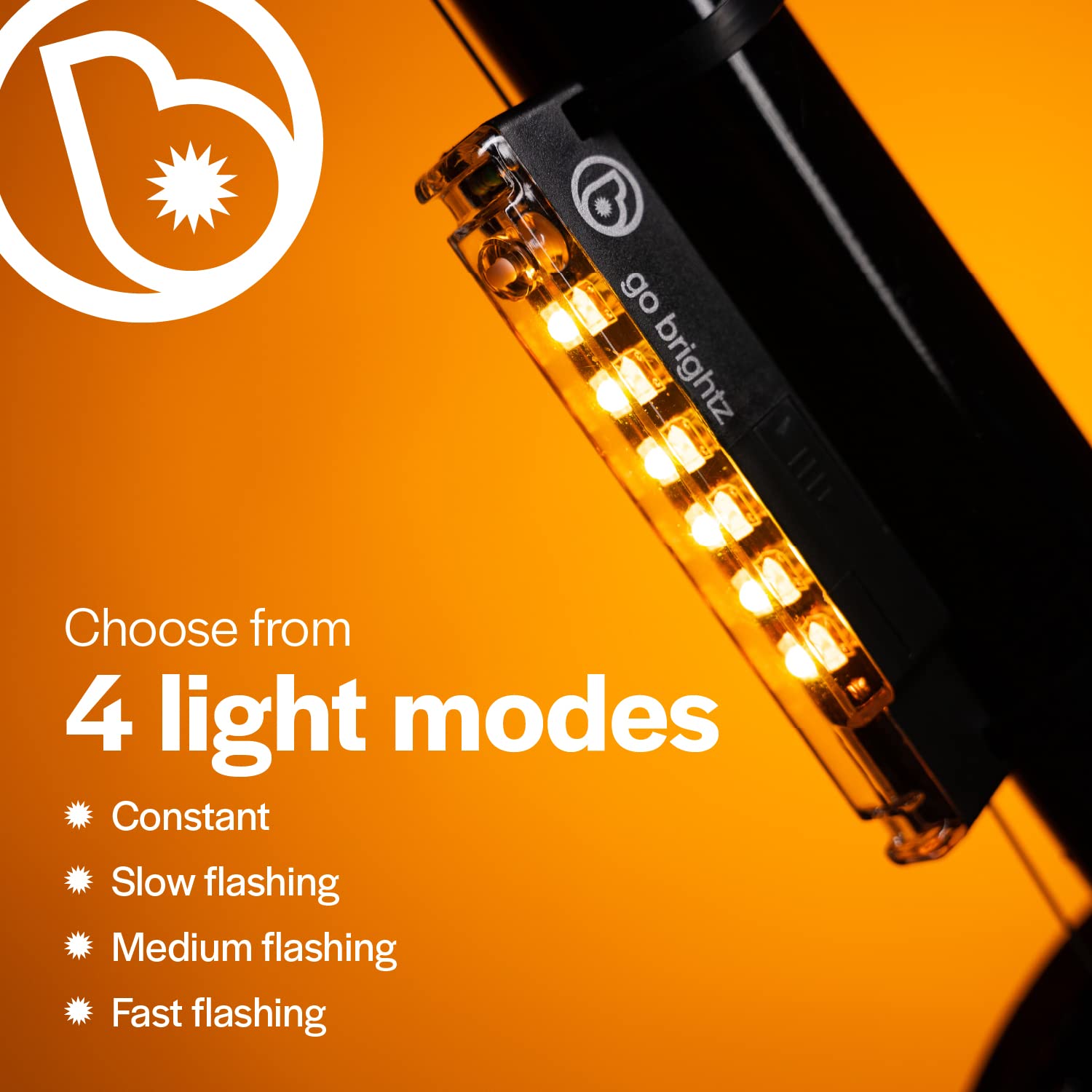 Brightz GoBrightz LED Bike Frame Light - Glowing Bike Underglow Light Bar for Night Riding - 4 Modes Flashing or Steady Glow - Cool Bicycle Lights for Kids, Teens & Adults - Be Cool, Be Safe, Be Seen