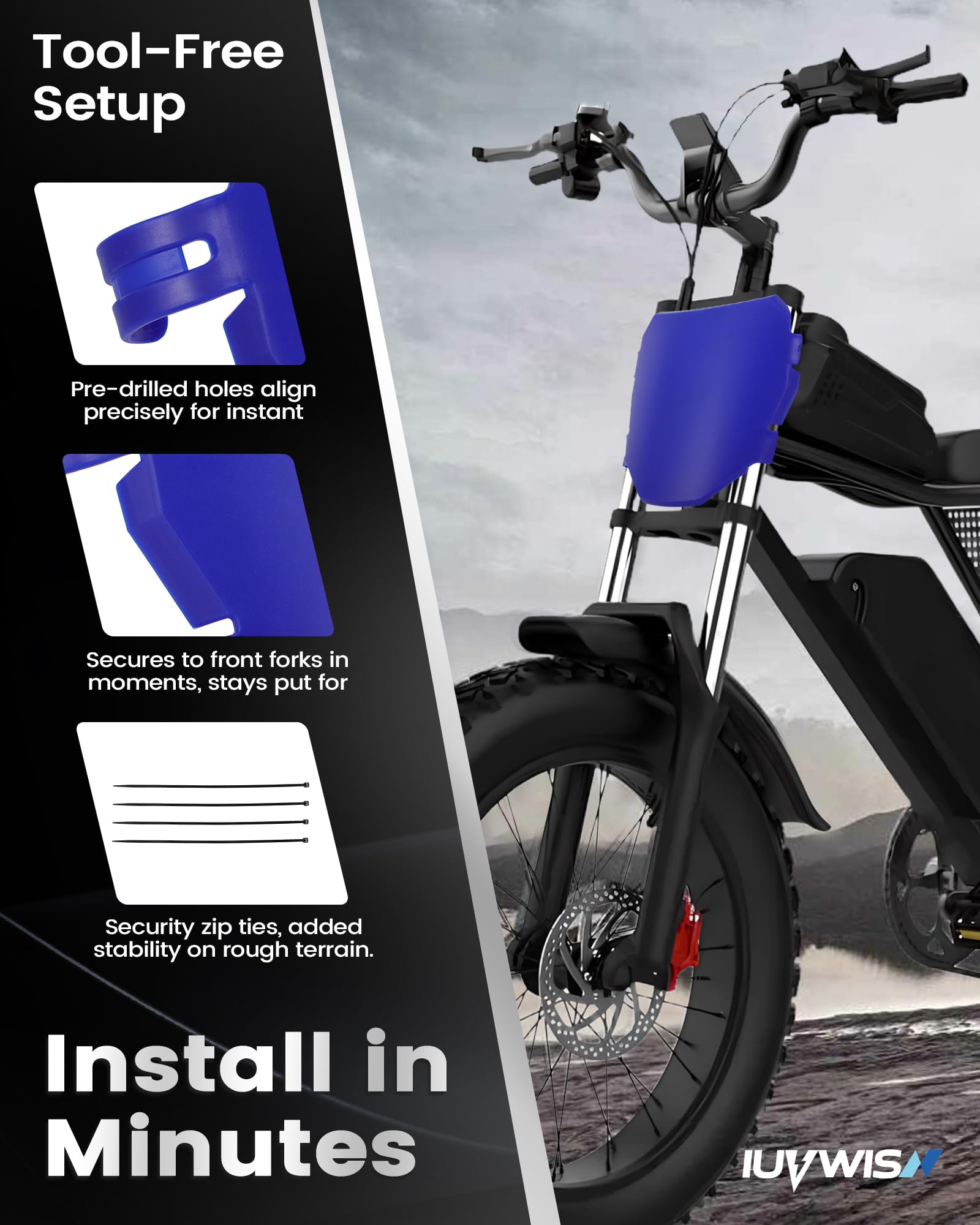 Electric Bike Number Plate E Bike Front Plate Compatible Fit for Ridstar Q20 Tuttio Soleil 01 Super 73 S1 S2 Y1 RX Macfox EBike Electric Commuter Mountain Bike Black