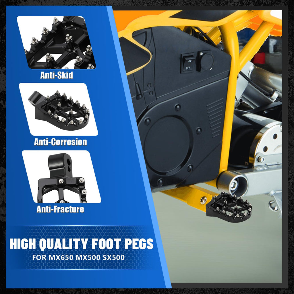 Dirt Bike Foot Pegs Footpegs Rest Pedal CNC for MX 650 500 MX650 MX500 SX500 MX350 Electric Dirt Bike Black