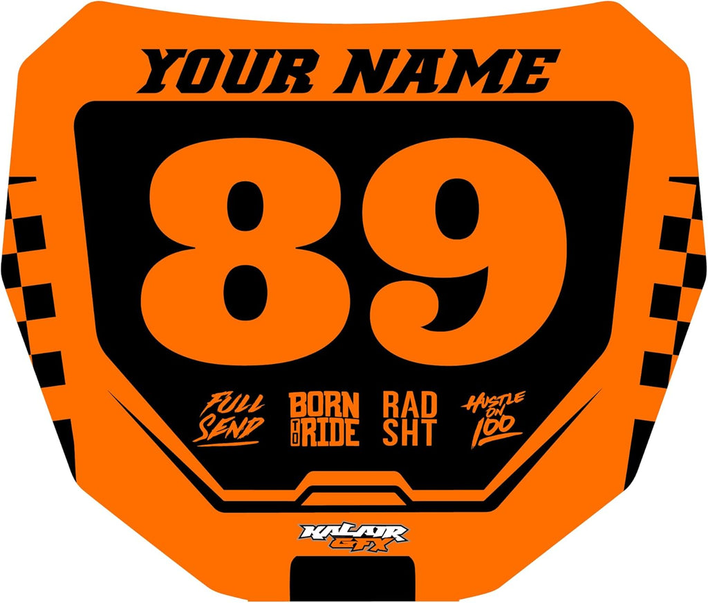Custom ODI DH Electric Bike Number Plate Decal - Personalized Racing Graphics with Your Name & Number, Surron Multicolored Eye-catching Plate Design Decals,Plastics NOT Included.