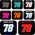 Number Plate Decal Stickers, Multiple Designs with Custom Name, Number, Size & Colors, Set of 3