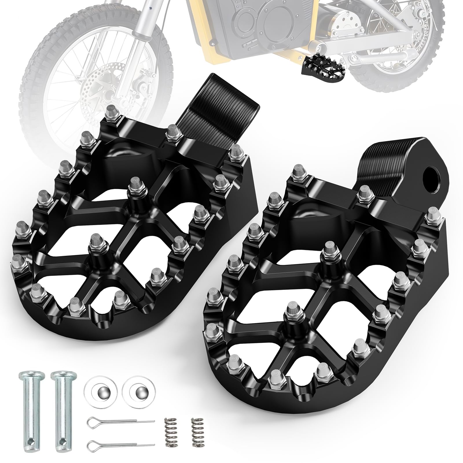 Dirt Bike Foot Pegs Footpegs Rest Pedal CNC for MX 650 500 MX650 MX500 SX500 MX350 Electric Dirt Bike Black