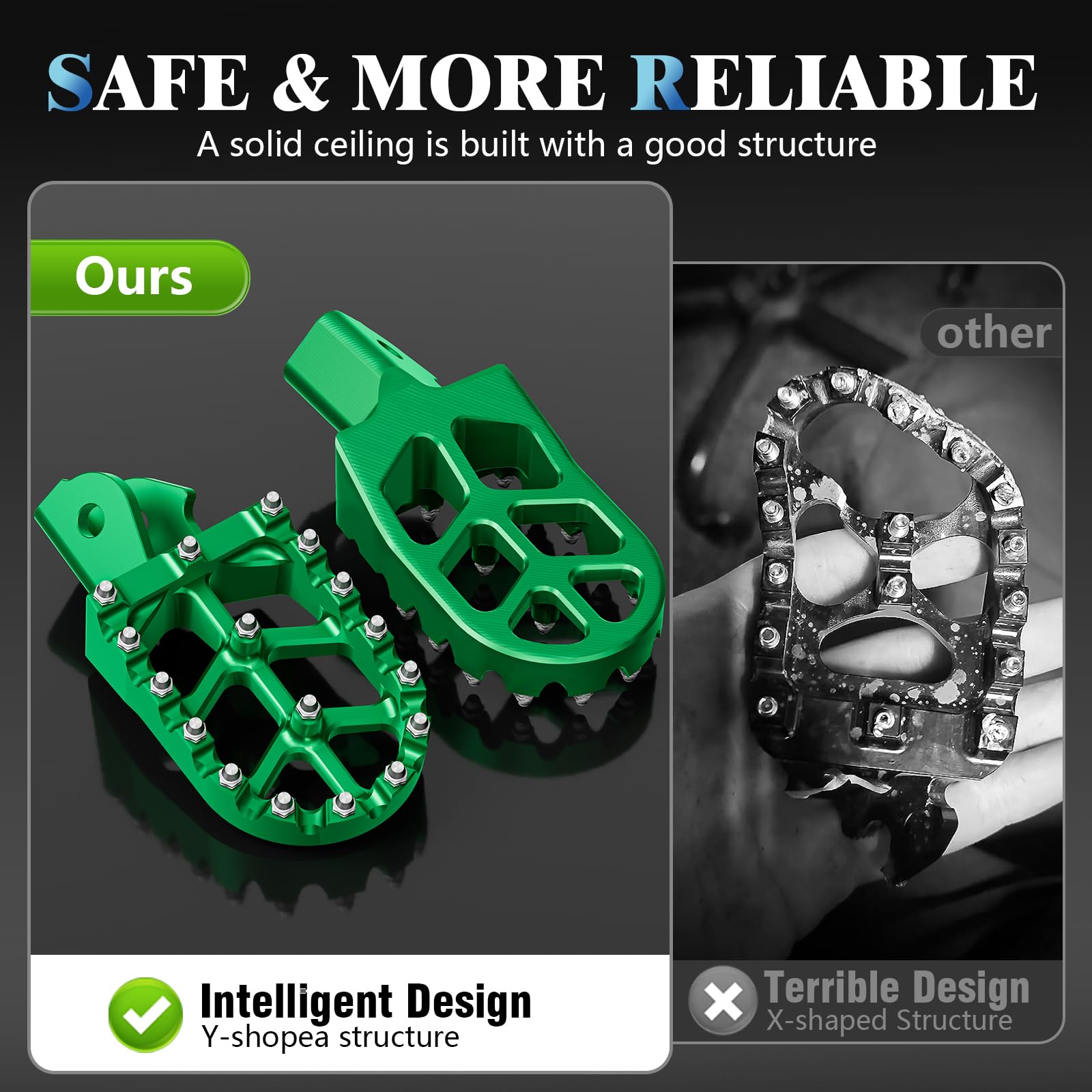 Electric Dirt Bike Wider Foot Pegs Footpegs CNC for Surron Sur Ron LBX ERide Pro SS 2.0 3.0 E-Ride Pro SR/S 79Bike Falcon GT Ventus One Black