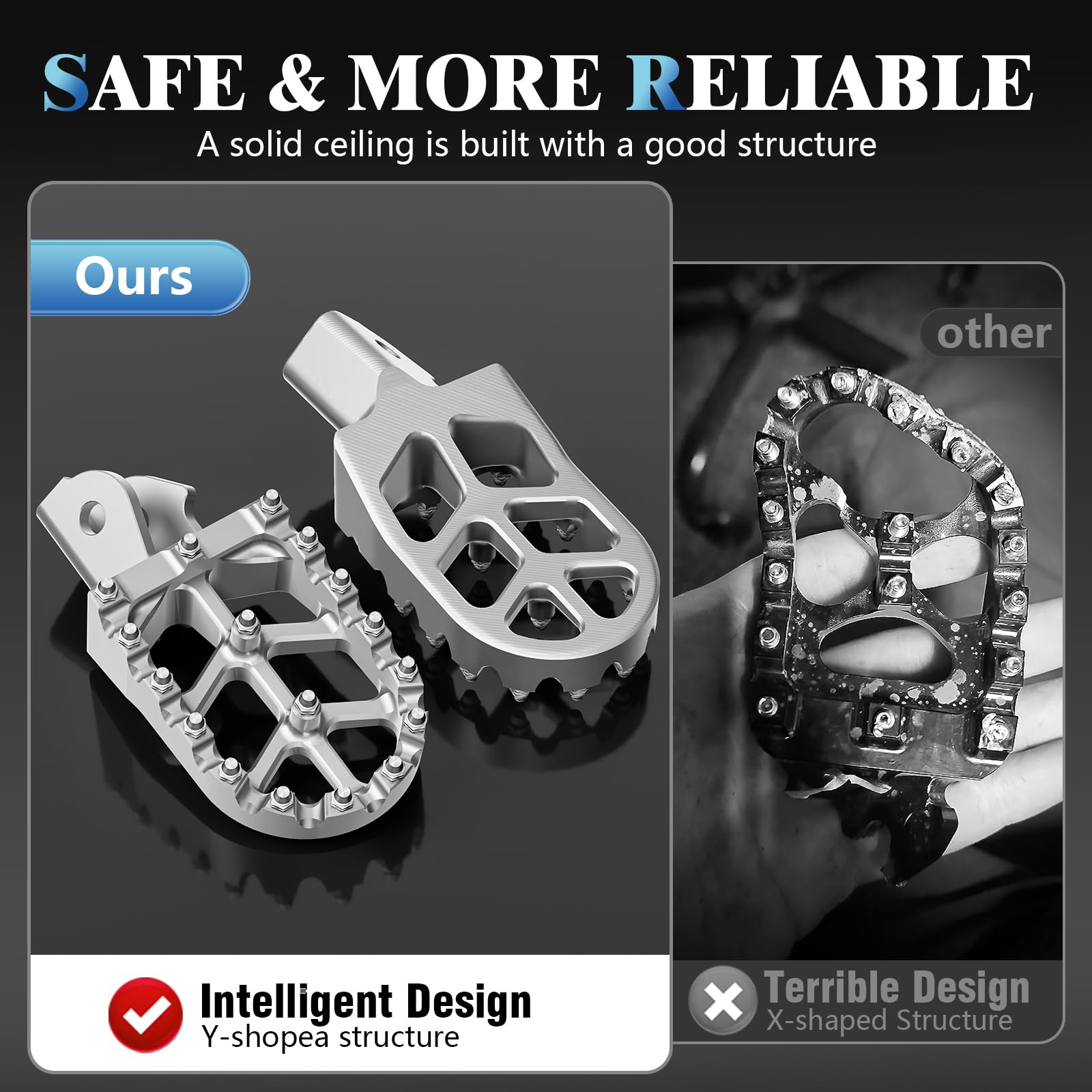 Electric Dirt Bike Wider Foot Pegs Footpegs CNC for Surron Sur Ron LBX ERide Pro SS 2.0 3.0 E-Ride Pro SR/S 79Bike Falcon GT Ventus One Black