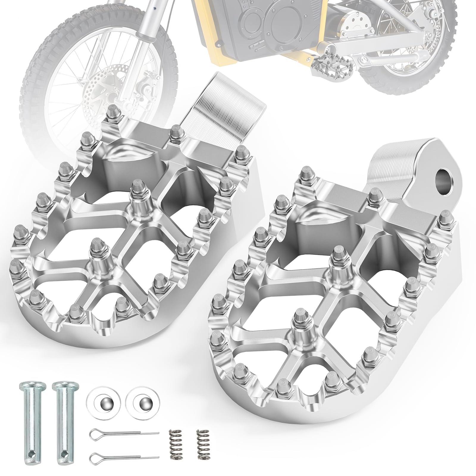 Dirt Bike Foot Pegs Footpegs Rest Pedal CNC for MX 650 500 MX650 MX500 SX500 MX350 Electric Dirt Bike Black