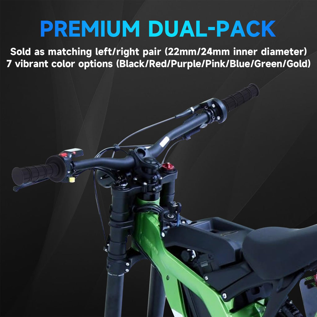 Dirt Bike Handlebar Grips 7/8" Rubber Handle Grip Universal for Sur Ron Surron LBX Talaria Sting R MX3/R MX4 MX5 Talaria X3 XXX E-Ride Pro SR S SS 2.0 3.0 Ventus One Electric Dirt Bike Black